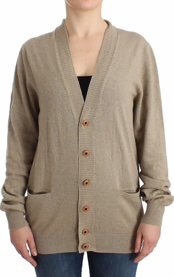 Beige Rayon Cardigan