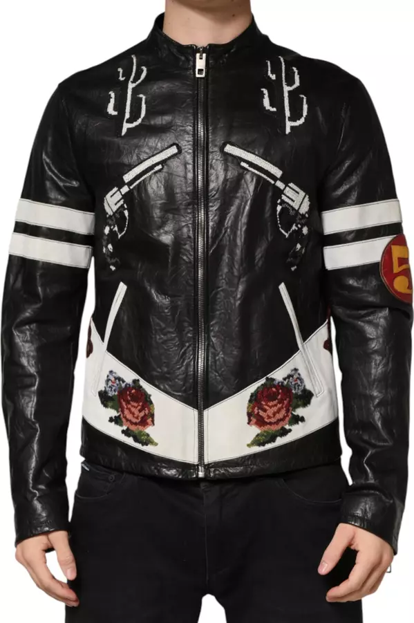 Black Guns n' Roses FullZip Men Biker Jacket