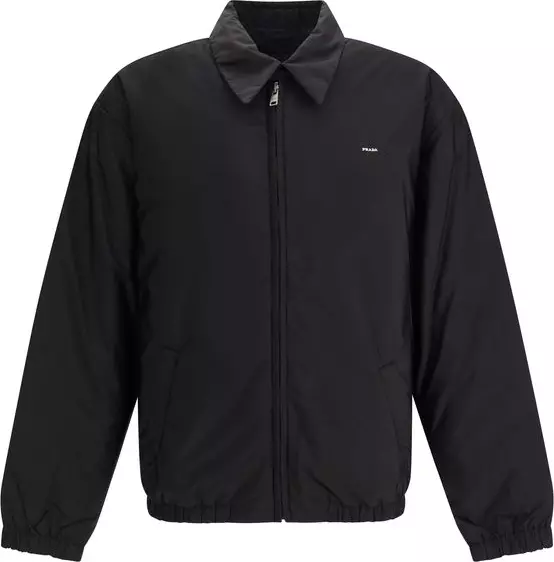 Black Recycled Polyamide Full-Length Jacket