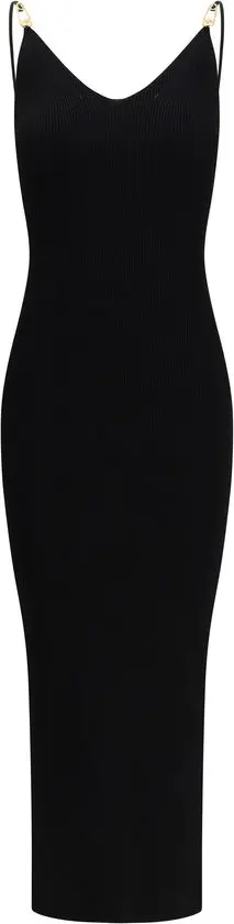 Black Viscose Casual Dress