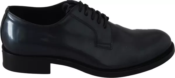Blue Leather Derby Dress Formal Shoes