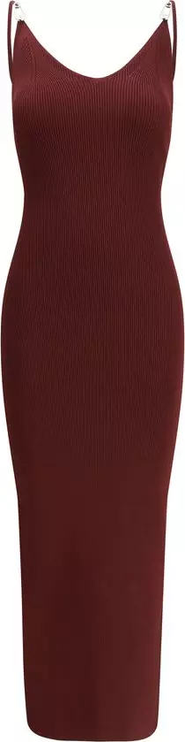 Bordeaux Viscose Casual Dress