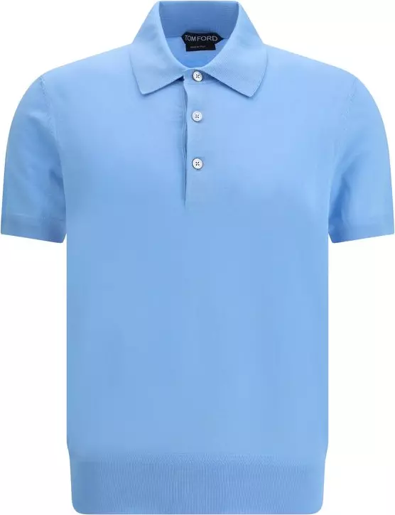 Blue Cotton Polo Shirt