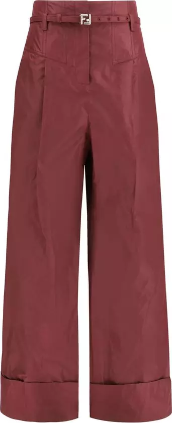 Bordeaux Silk Casual Pants