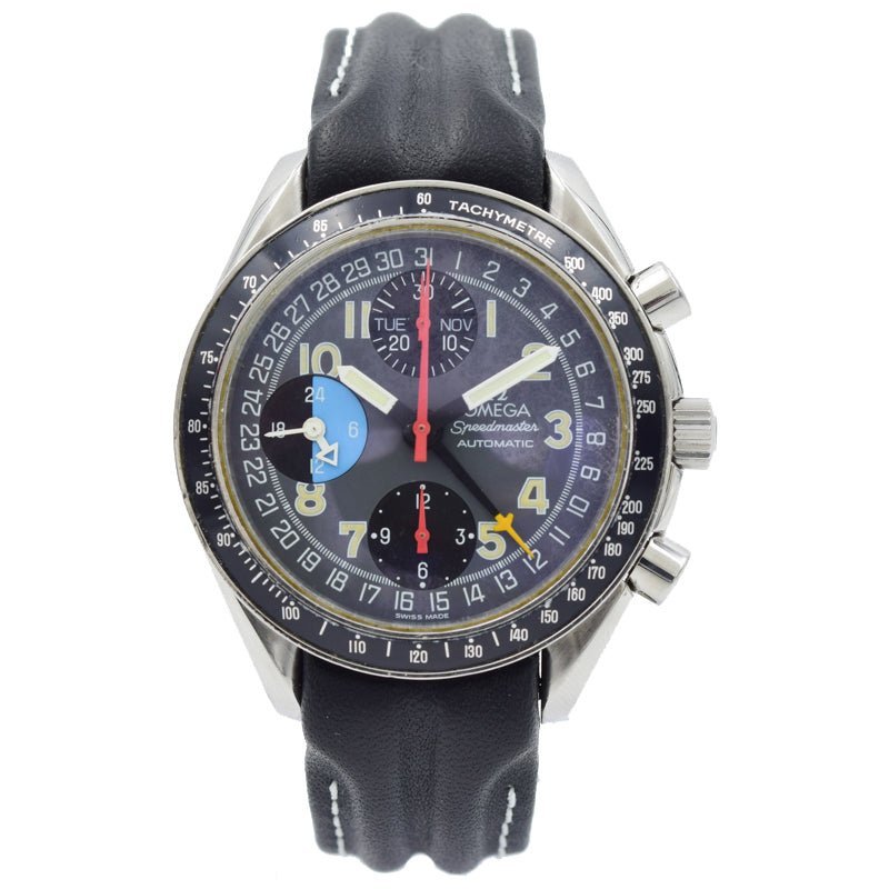 SOLD - Omega Speedmaster Day-Date 3820.53.26 New Leather Strap - 39mm
