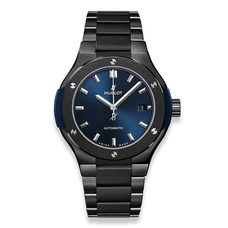 Hublot Classic Fusion Ceramic Blue Bracelet Diamonds - 585.CM.7170.CM