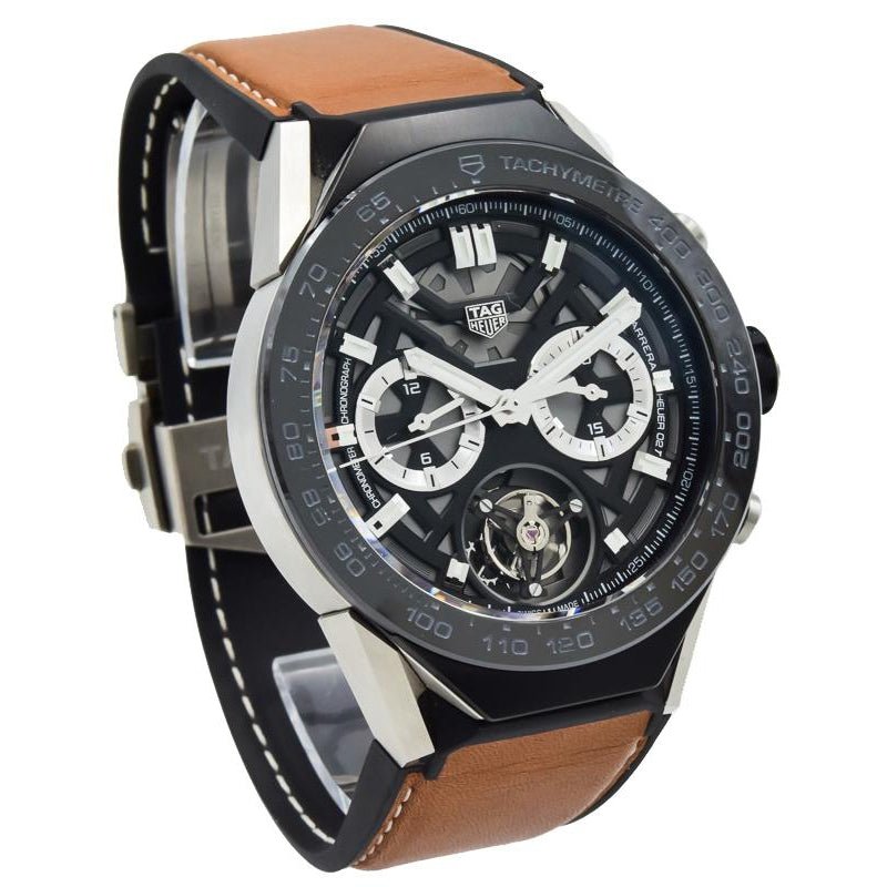 SOLD 06/2019 - TAG Heuer Carrera Tourbillon - ACBF5A80 - Black Ceramic Bezel - 45mm