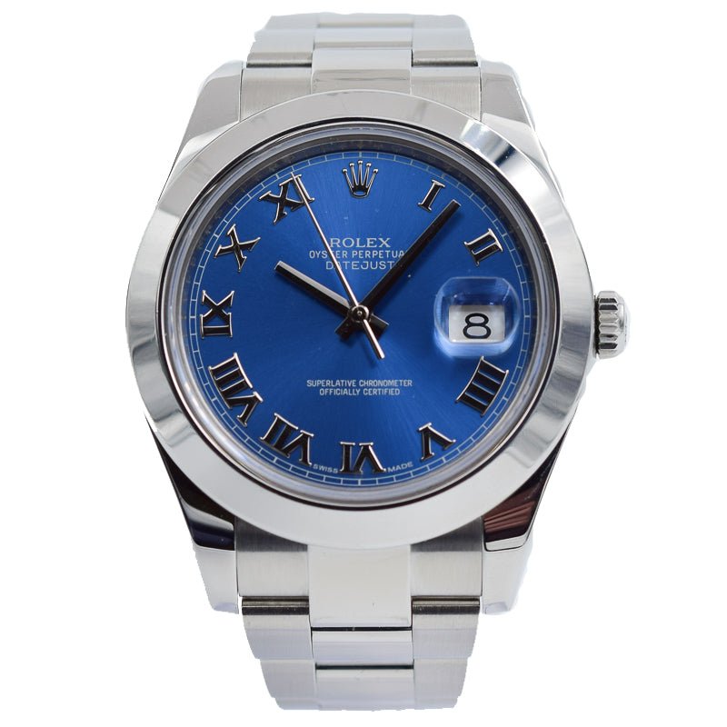 SOLD 10/2019 - Rolex Datejust II - 116300 - Stainless Steel with Blue Roman Dial - 41mm
