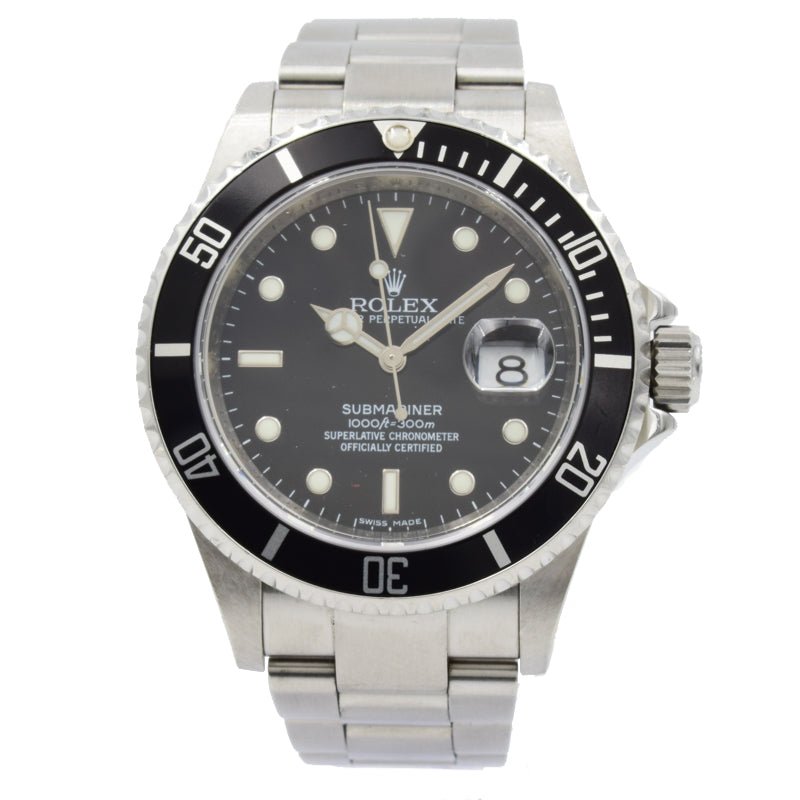 SOLD - Rolex Submariner 16610 Black Dial and Bezel - 40mm