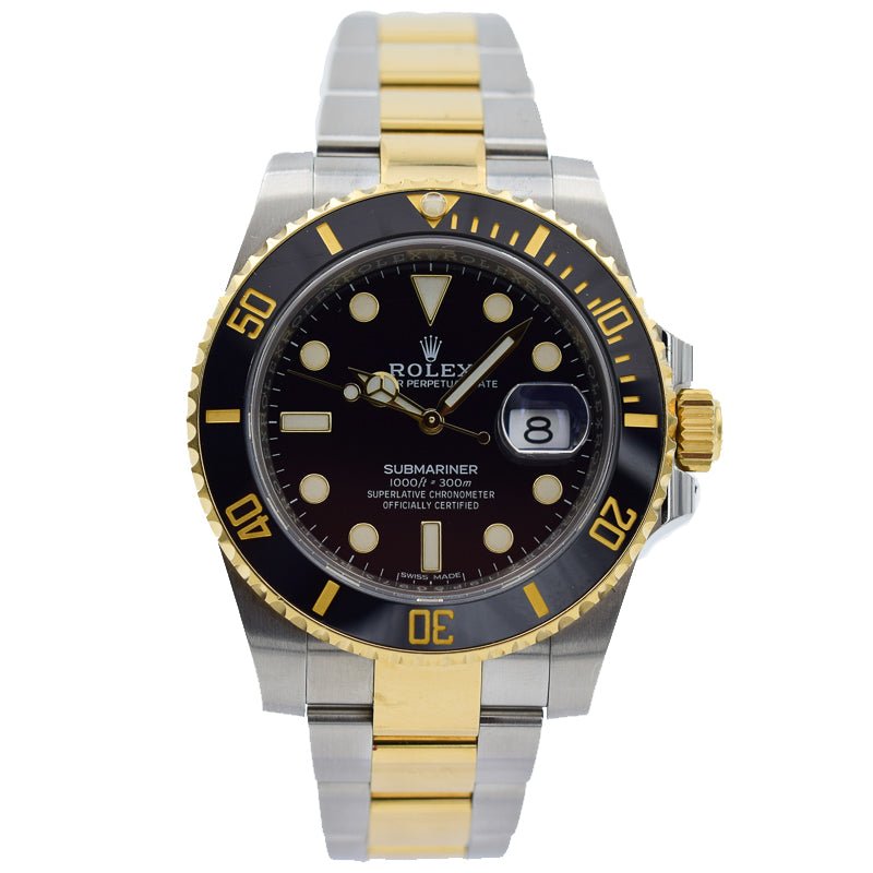 SOLD - Rolex Submariner Date - 116613LN - Two-Tone 18k Yellow Gold Black Dial - 40mm