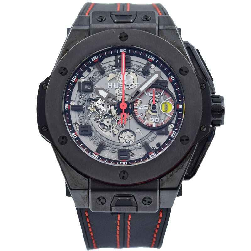 SOLD - Hublot Big Bang Ferrari Unico Black Ceramic - 401.CX.0123.VR - 45mm Lted.