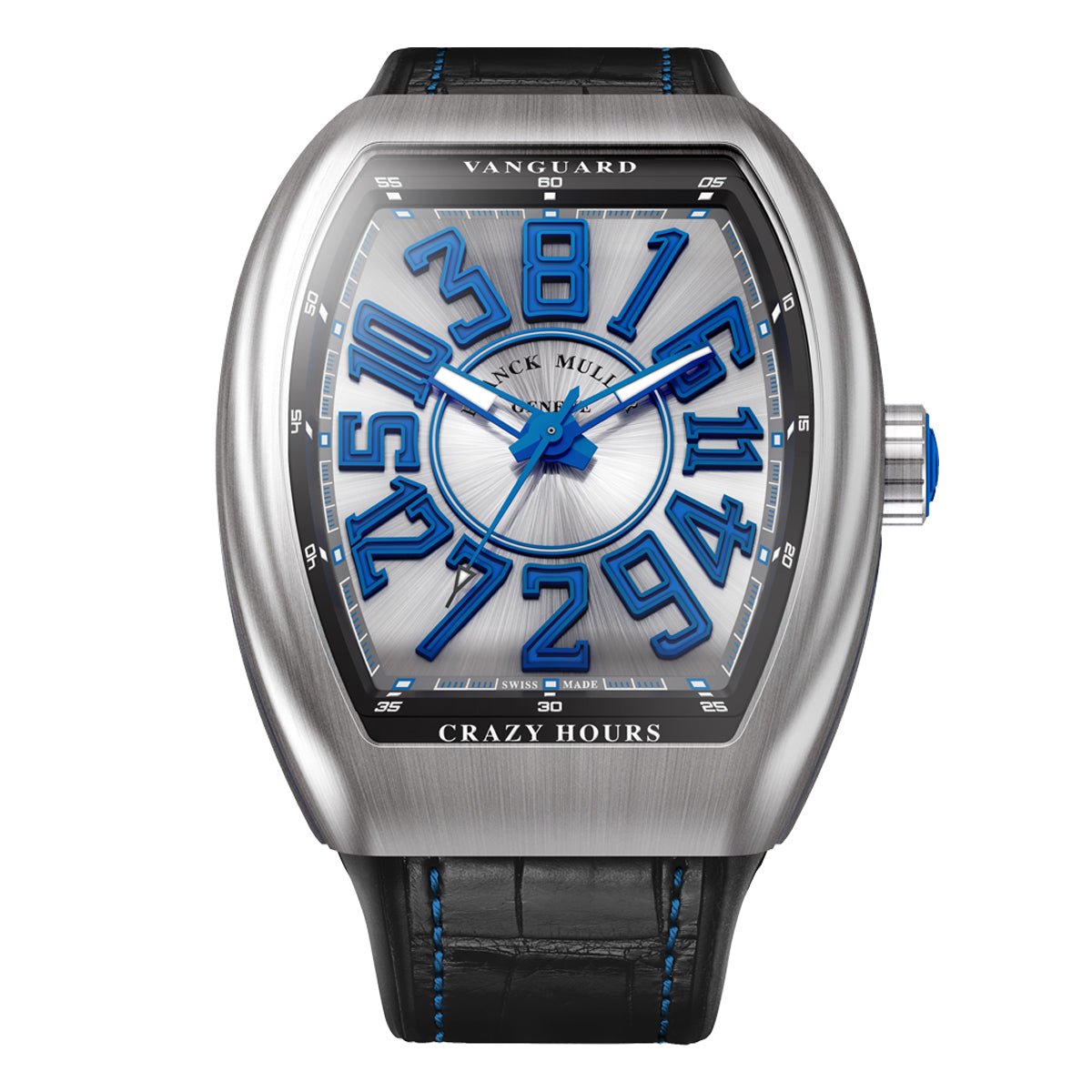 Franck Muller Vanguard Crazy Hours Blue Dial Watch- V 45 CH BR (BL)