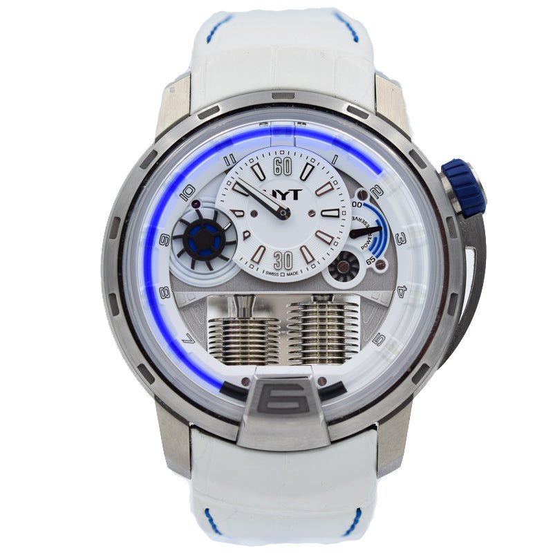 SOLD 10/2019 - HYT Iceburg H1 Palladium Grey Dial - 148-TT-11-BF-RW H1 Mechanical 49mm Limited