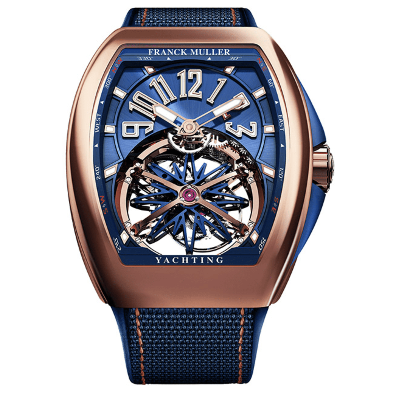 Franck Muller Vanguard Rose Gold Yachting Toubillon- V45TGRCSYACHT5NBL