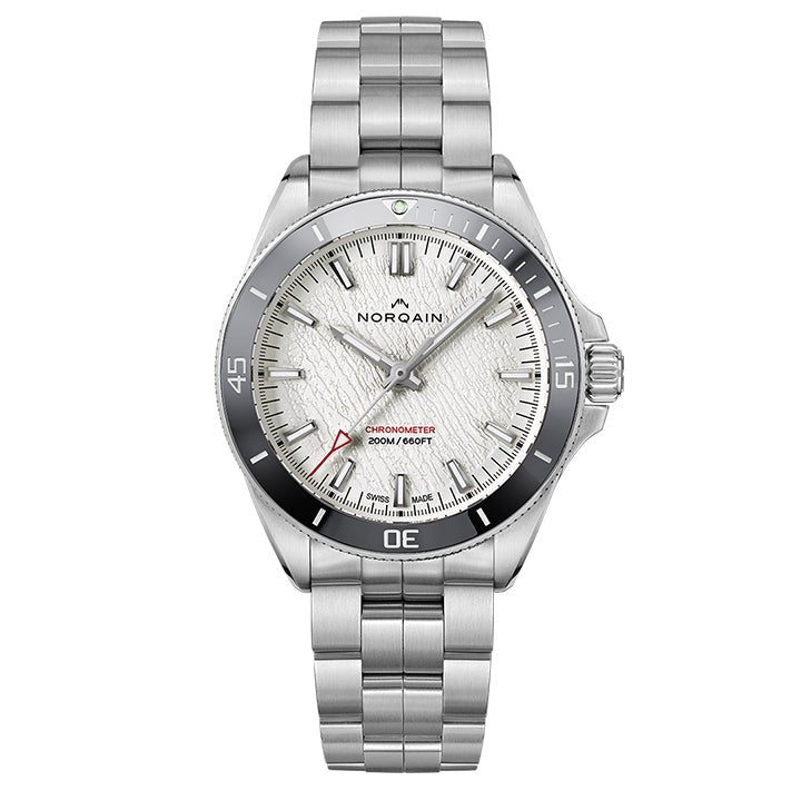 Norqain Adventure Neverest 40mm Gray Ceramic Glacier Dial Stainless Steel Strap Watch - N1001.21S07.W01.S04