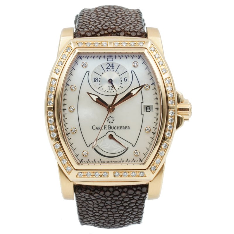 SOLD - Carl F. Bucherer Patravi T-24 00.10612.03.74.11 18k Rose Gold w. Diamonds - 39mm
