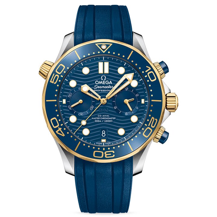Omega Seamaster Diver 300m Steel & Yellow Gold on Rubber Strap 44mm - 210.22.44.51.03.001
