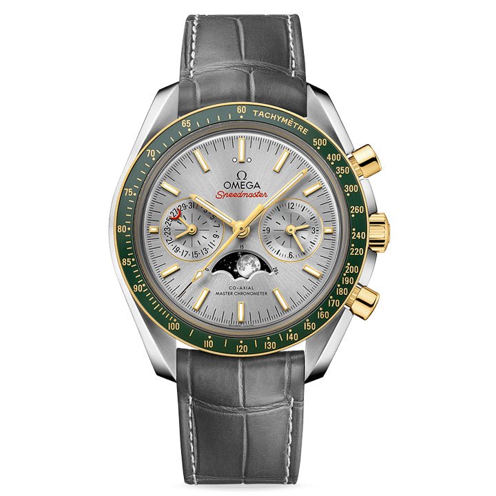 Omega Moonphase Co-Axial Master Chronometer Steel & Yellow Gold on Leather Strap - 304.23.44.52.06.001