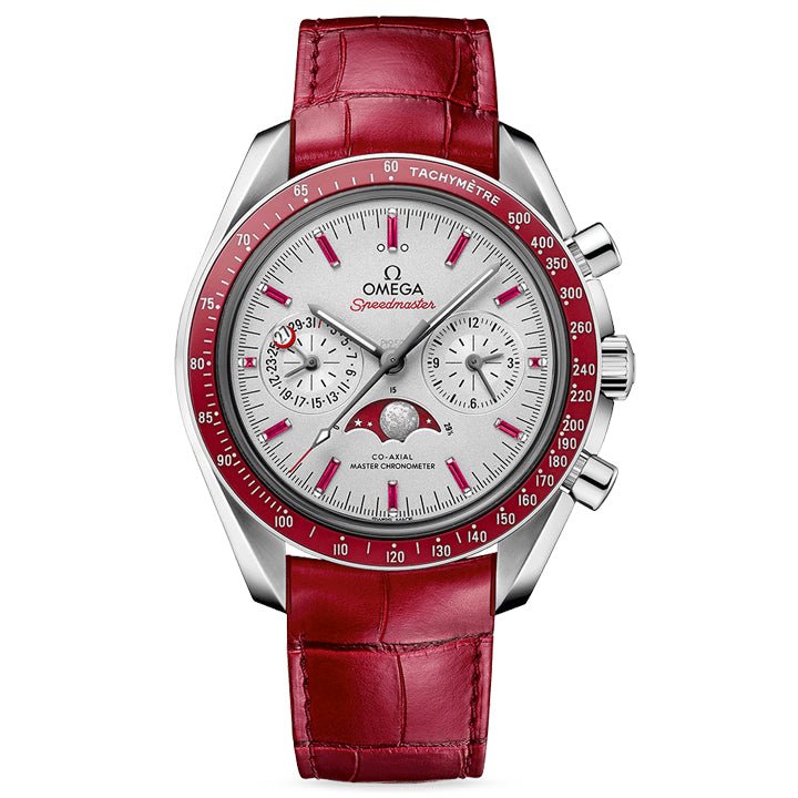 Omega Moonphase Co-Axial Master Chronometer Platinum on Leather Strap - 304.93.44.52.99.002