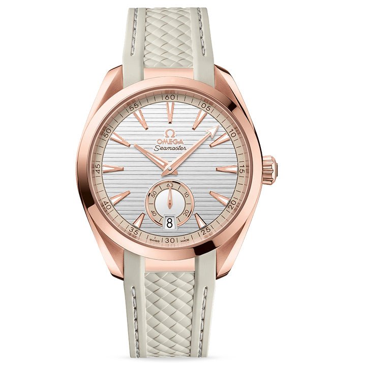 Omega Seamaster Aqua Terra 150M Small Seconds 41mm Sedna™ Gold on Rubber Strap - 220.52.41.21.02.001