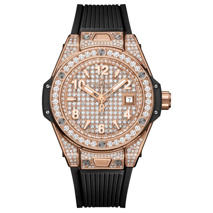 Hublot Big Bang One Click King Gold Full Diamond Pave 33mm - 485.OX.9000.RX.1604