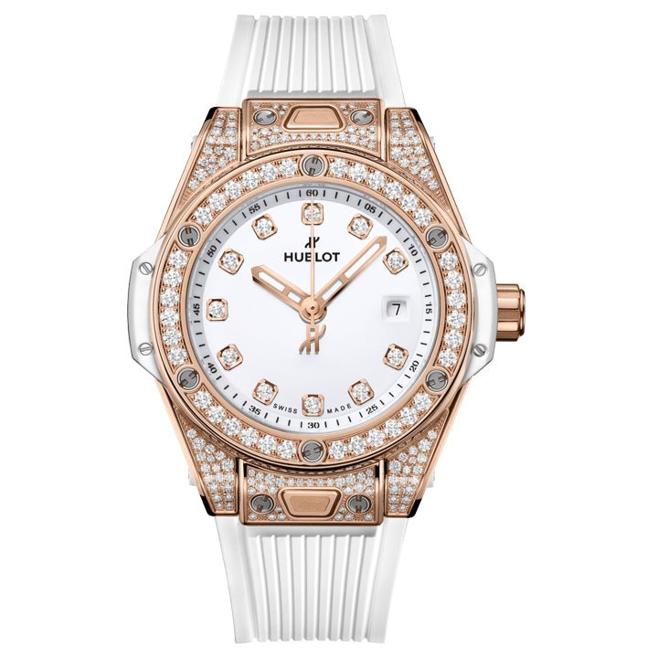 Hublot Big Bang One Click King Gold White Diamond Pave 33mm - 485.OE.2210.RW.1604