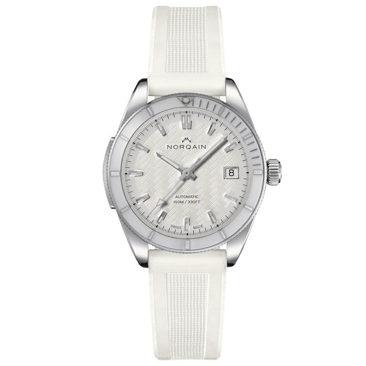Norqain Adventure Sport 37mm White Dial White Rubber Strap Watch - N1800.08S05.W01.R03.W01.S04