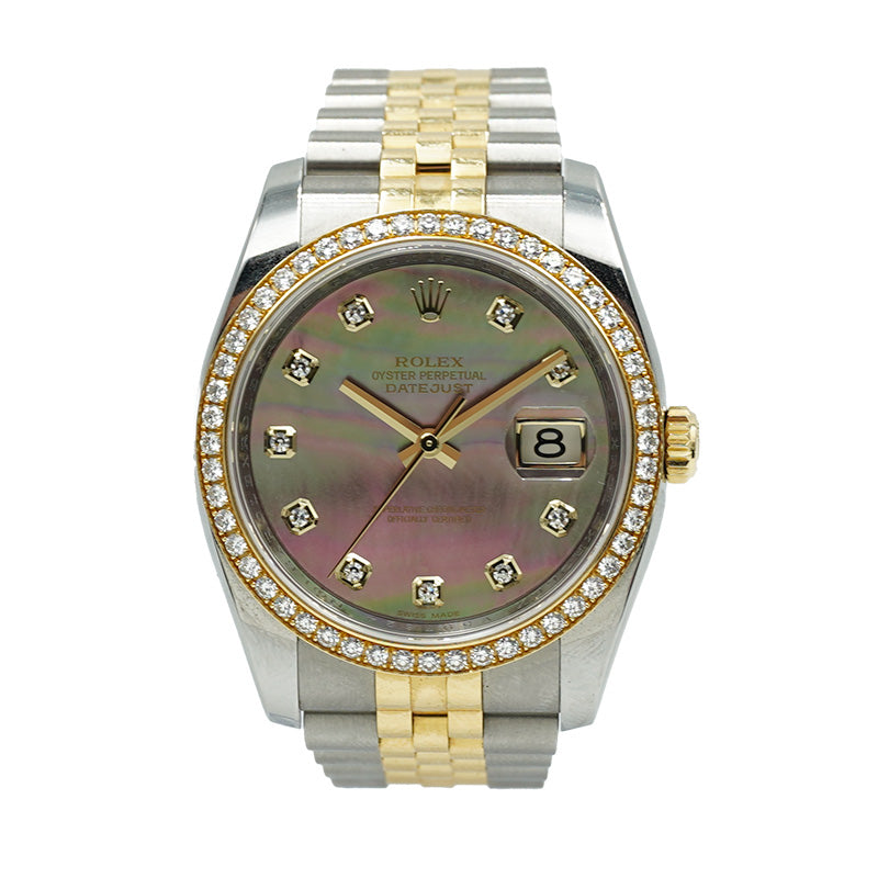 SOLD - 03-07-23 - Rolex Datejust 116231 Jubilee Two-Tone Diamond Bezel '10