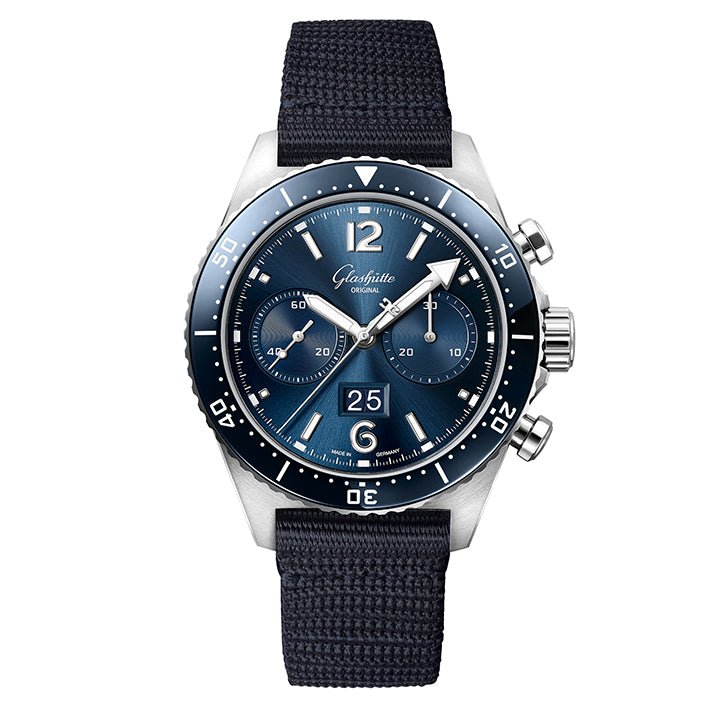Glashutte SeaQ Chronograph on Blue36 Fabric Strap - 1-37-23-02-81-