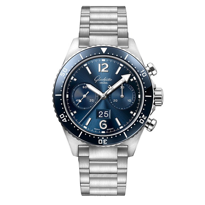 Glashutte SeaQ Chronograph on Stainless Steel Bracelet - 1-37-23-02-81-70