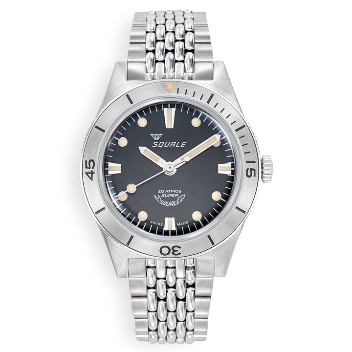 Squale Super-Squale Sunray Black Bracelet - SUPERSSBK.AC