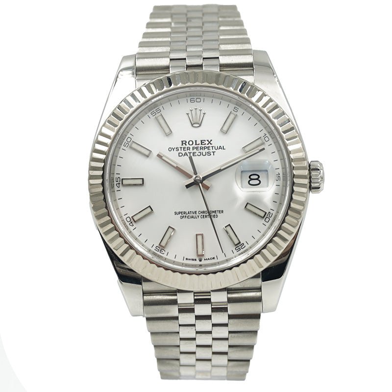 SOLD - 1/10/23 - Rolex Datejust 126334 41mm White Dial '20 B&P Fluted / Jubilee