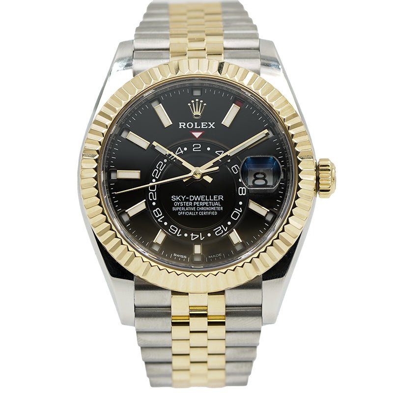 SOLD - 12/22/23 - Rolex Sky-Dweller 326933 '21 Black Dial 42mm B&P Two-Tone