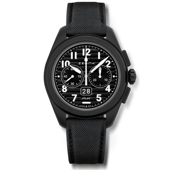 Zenith Pilot Chronograph Flyback Big Date Black Ceramic- 49.4000.3652/21.I001