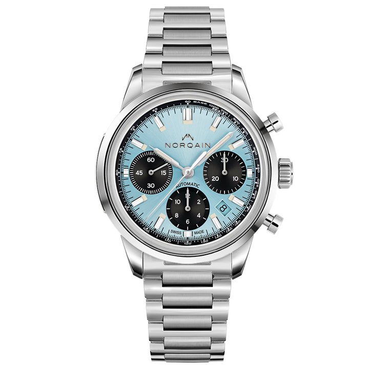 Norqain Freedom 60 Chrono 40mm Limited Edition Ice Blue Stainless Steel Bracelet Watch - N2201.19S01.A03