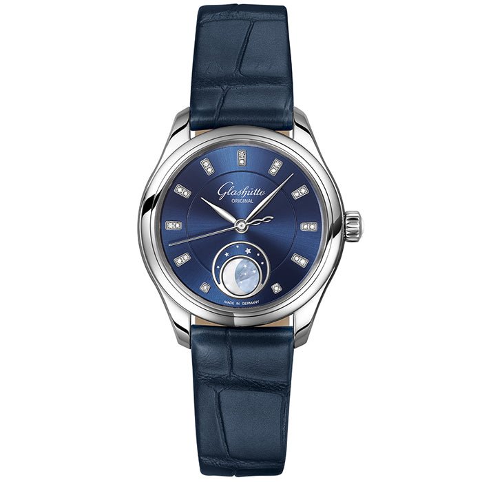 Glashutte Original Serenade Luna Blue Leather Strap- 1-35-14-03-02-04