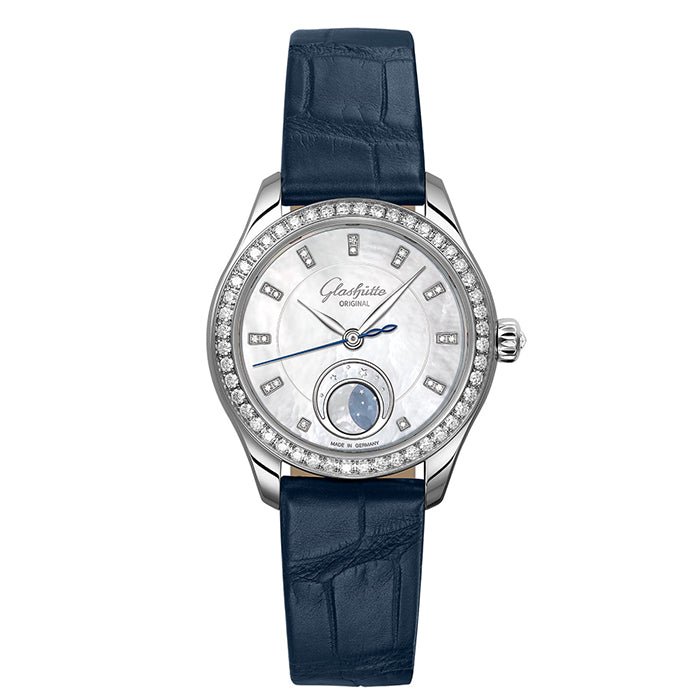 Glashutte Original Serenade Luna with Diamonds and Leather Strap- 1-35-14-02-12-04