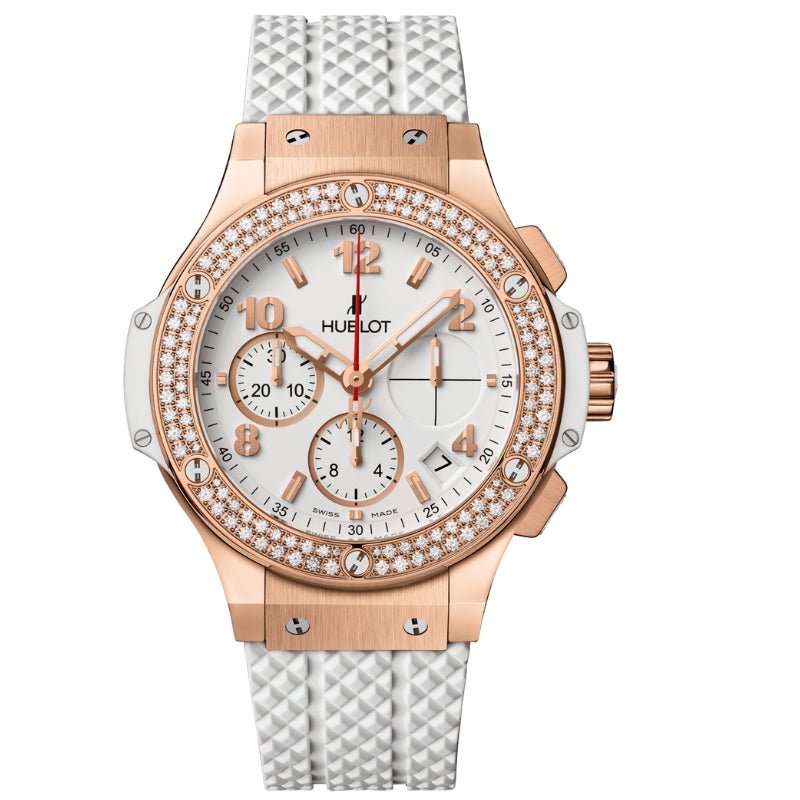 Hublot Big Bang Gold Diamonds White Dial Chronograph - 341.PE.230.RW.114
