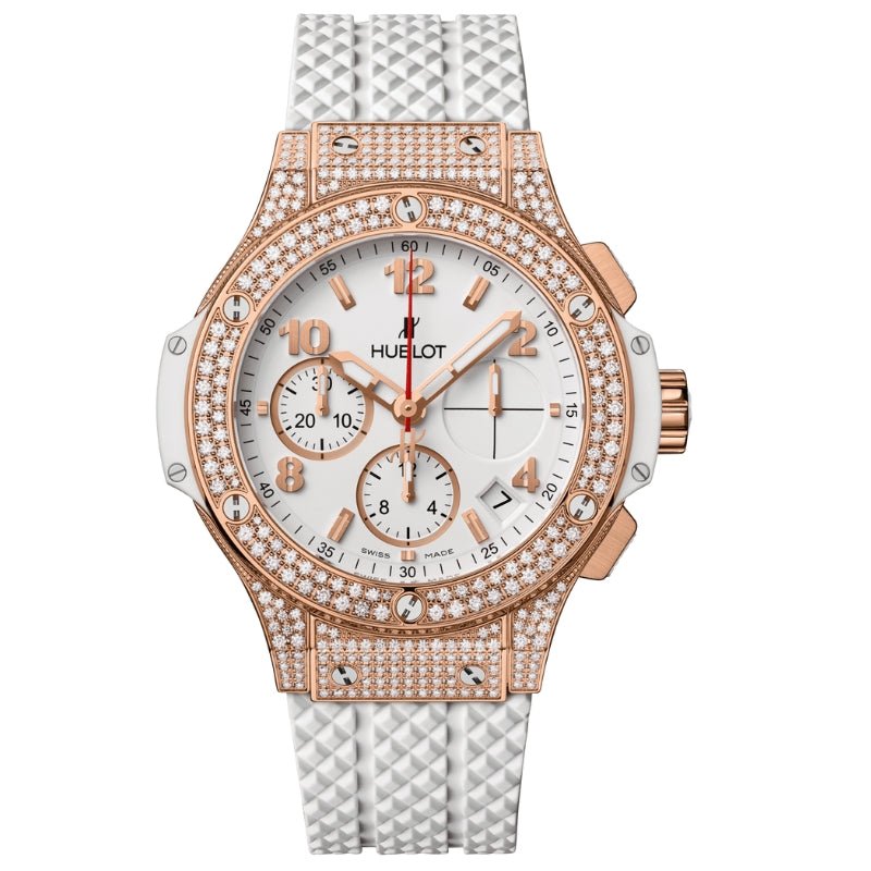 Hublot Big Bang Gold Diamonds White Dial Chronograph - 341.PE.230.RW.174