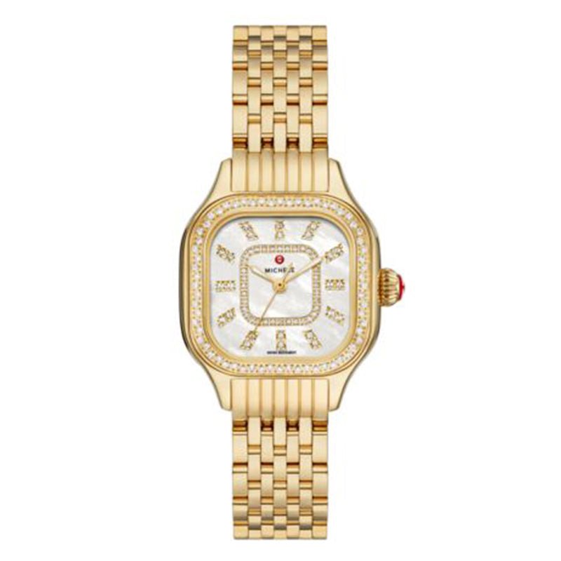 Michele Meggie 18k Gold-Plated Stainless Steel Diamond Dial Watch - MWW33B000003
