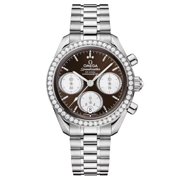 Omega Speedmaster 38, 38mm, Brown on Steel Bracelet - 324.15.38.50.63.001