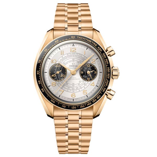 Omega Speedmaster Chronoscope "Paris 2024" Olympics, 43mm, Moonshine Gold on Bracelet - 522.60.43.51.02.001