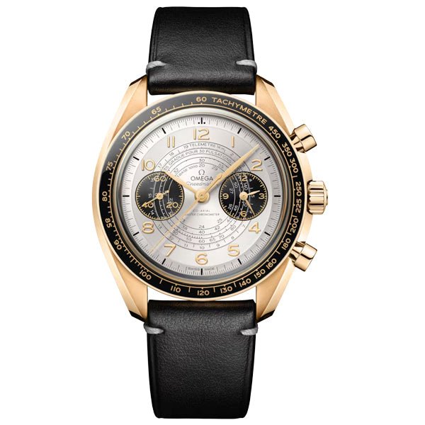 Omega Speedmaster Chronoscope "Paris 2024" Olympics, 43mm, Moonshine Gold on Strap - 522.62.43.51.02.001