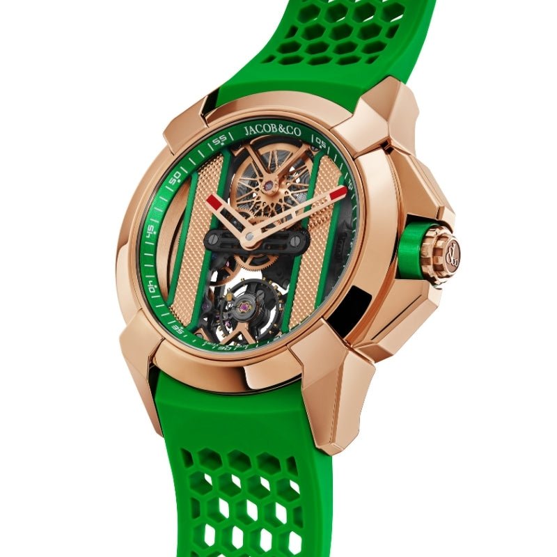 Jacob & Co. Epic X Bridges 18K Rose Gold Skeleton Dial Green - EX120.43.AC.AC.ABRUA