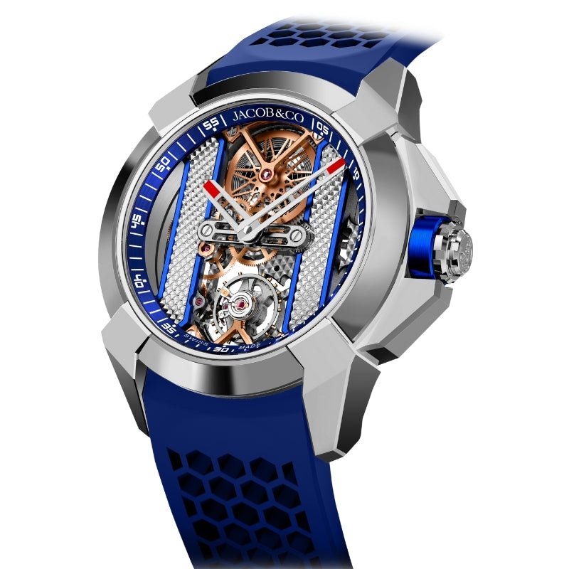 Jacob & Co. Epic X Bridges Stainless Steel Skeleton Dial Blue - EX120.10.AB.AB.ABRUA