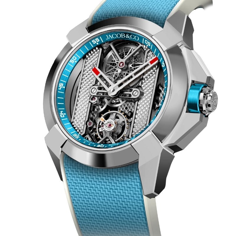 Jacob & Co. Epic X Bridges Stainless Steel Skeleton Dial Light Blue - EX120.10.AC.AA.ABRUA