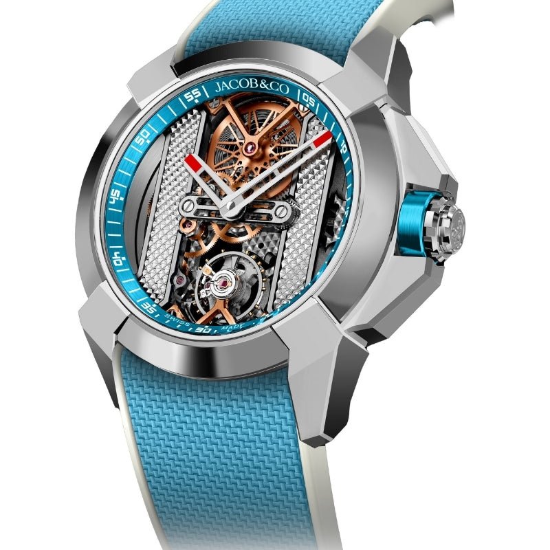 Jacob & Co. Epic X Bridges Stainless Steel Skeleton Dial Light Blue - EX120.10.AC.AB.ABRUA