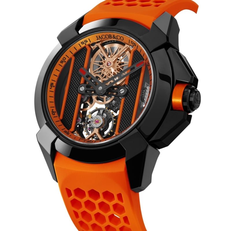 Jacob & Co. Epic X Bridges Stainless Steel Skeleton Dial Orange - EX120.11.AI.AB.A