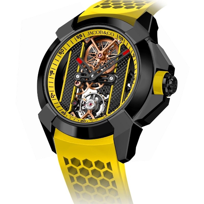 Jacob & Co. Epic X Bridges Stainless Steel DLC Skeleton Dial Yellow - EX120.11.AH.AB.A