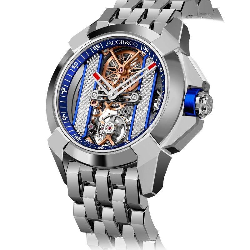Jacob & Co. Epic X Bridges Stainless Steel Skeleton Dial Blue - EX120.10.AB.AB.A10AA